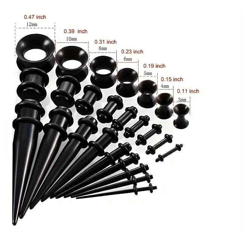 50 Pcs Glow In The Dark Ear Stretching Kit