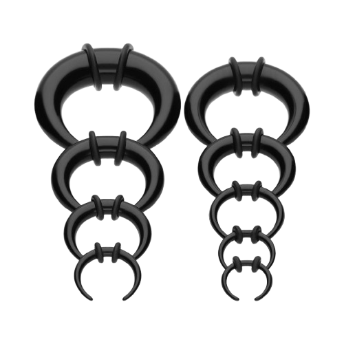 9 Pcs Black Ear/Septum Stretching Kit
